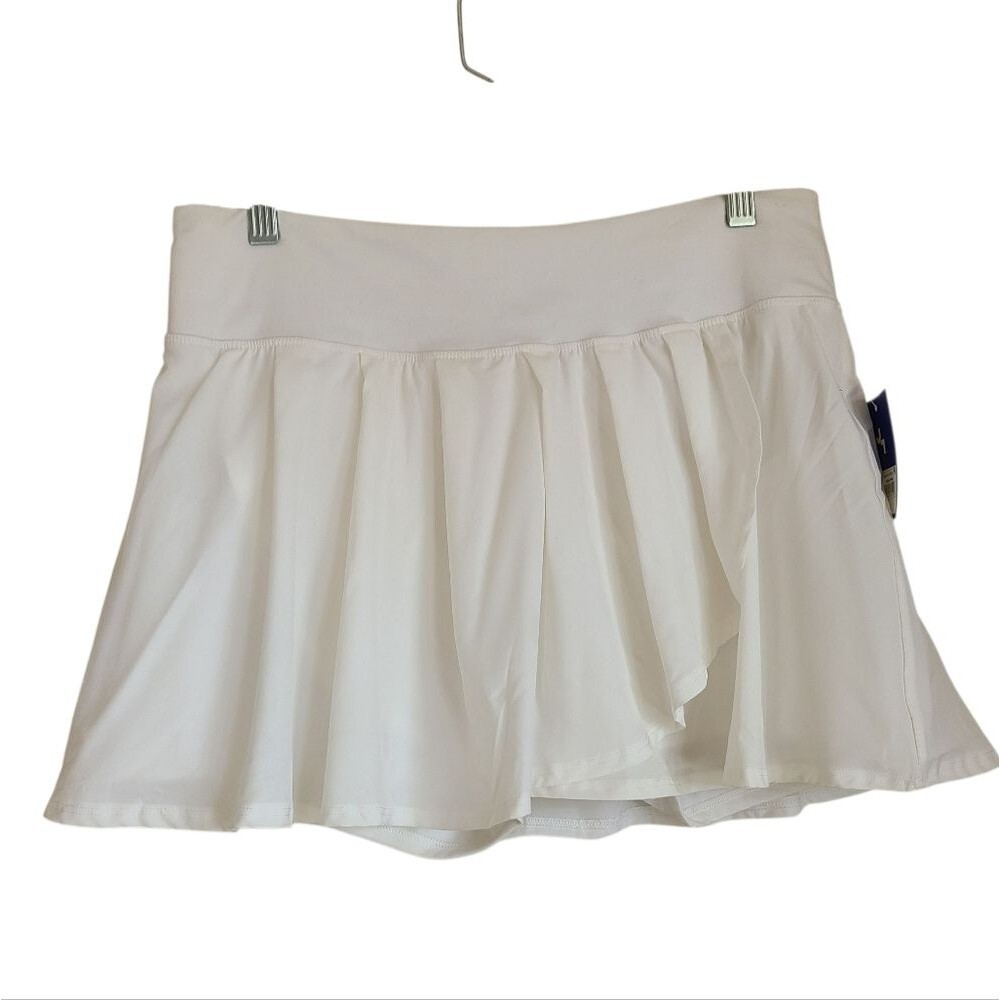 NEW joylab white tennis pickleball skirt with shorts white womens size L